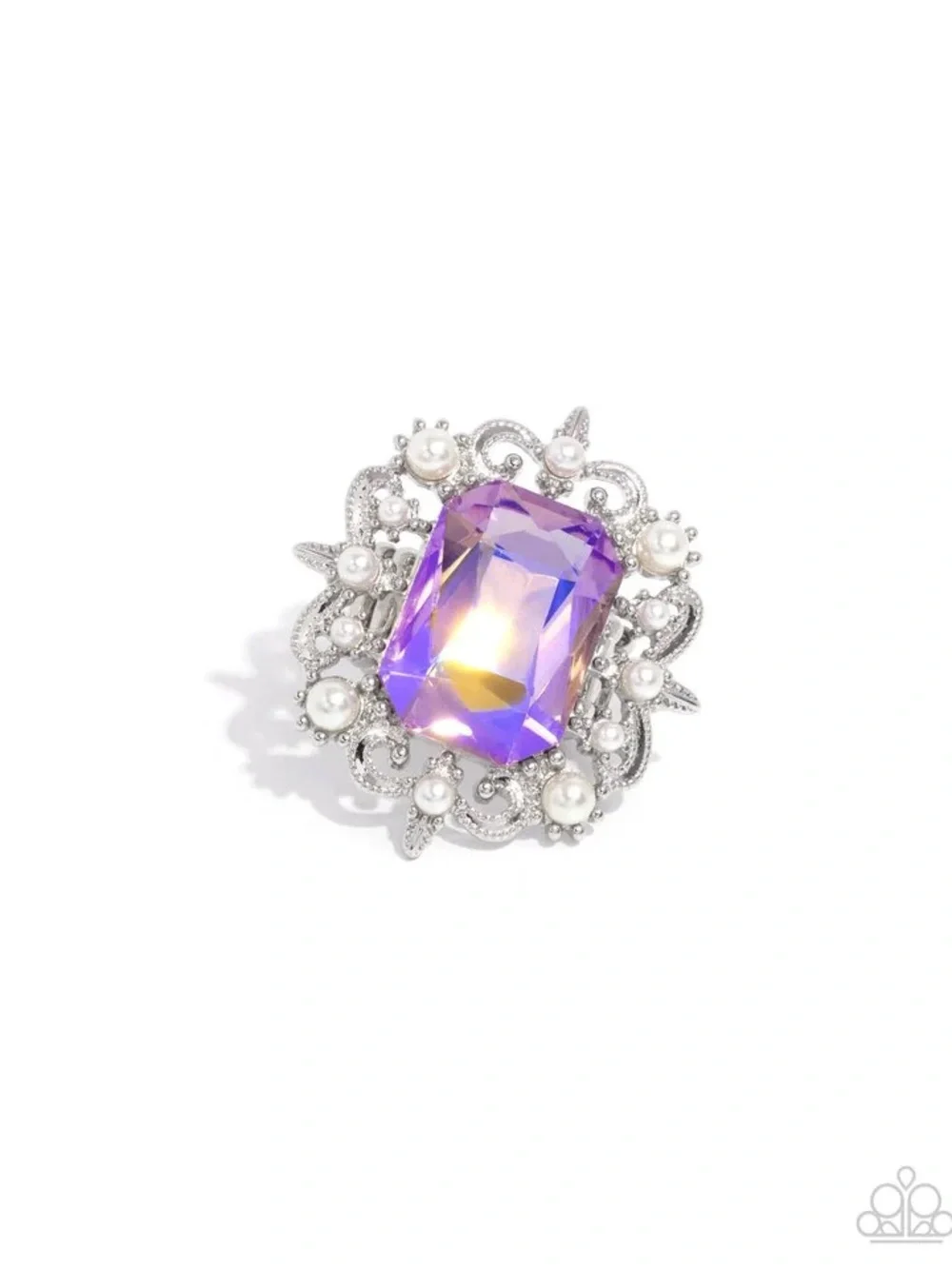 Elegant Lavender Gem Statement Ring